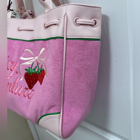 NWT Juicy Couture Pink Strawberry 🍓 Daydreamer Tote in Cherry 🍒 Blossom - Picture 4 of 9